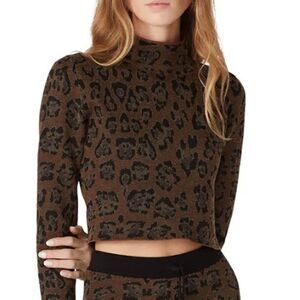 Baja East Animal Print Cropped Sweater size 2 EUC